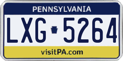 PA license plate LXG5264