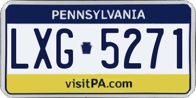 PA license plate LXG5271