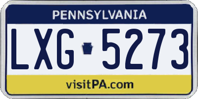 PA license plate LXG5273