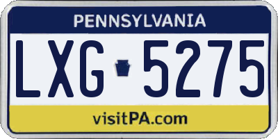 PA license plate LXG5275