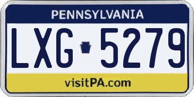 PA license plate LXG5279
