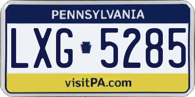 PA license plate LXG5285