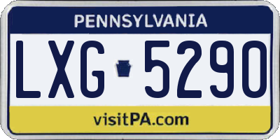 PA license plate LXG5290