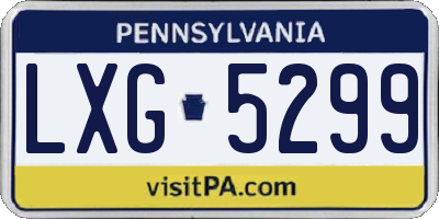 PA license plate LXG5299