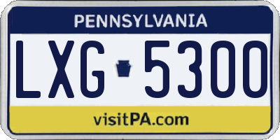 PA license plate LXG5300