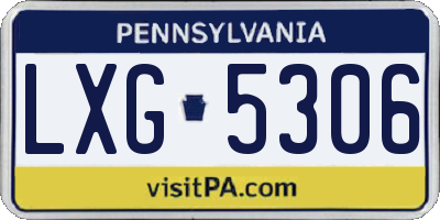 PA license plate LXG5306
