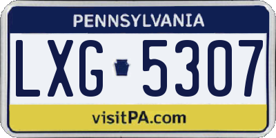 PA license plate LXG5307