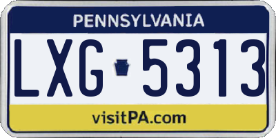 PA license plate LXG5313