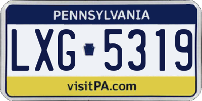 PA license plate LXG5319