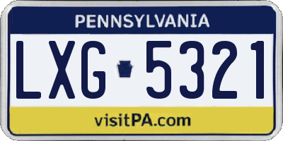 PA license plate LXG5321