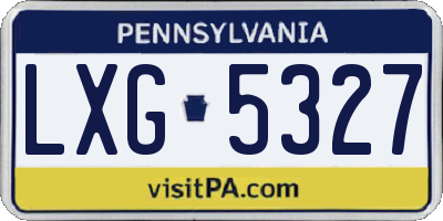 PA license plate LXG5327