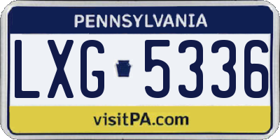 PA license plate LXG5336
