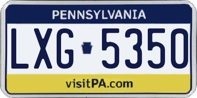 PA license plate LXG5350