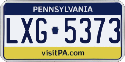 PA license plate LXG5373