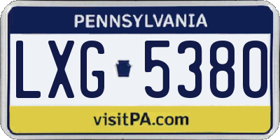 PA license plate LXG5380