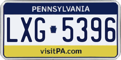 PA license plate LXG5396