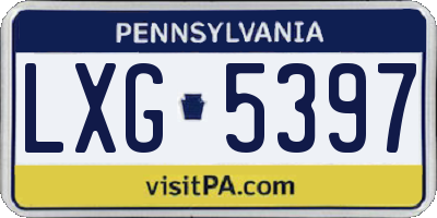 PA license plate LXG5397