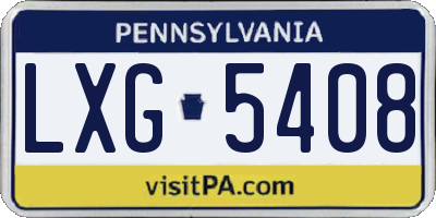PA license plate LXG5408