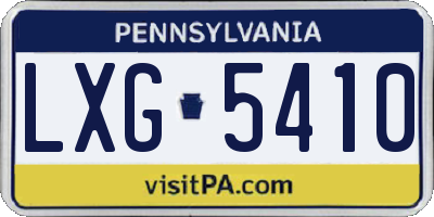 PA license plate LXG5410