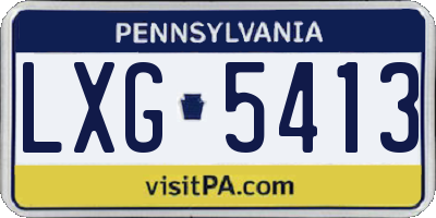 PA license plate LXG5413