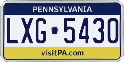 PA license plate LXG5430