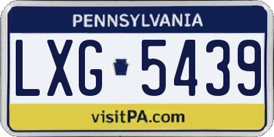 PA license plate LXG5439