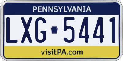 PA license plate LXG5441