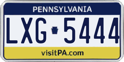 PA license plate LXG5444