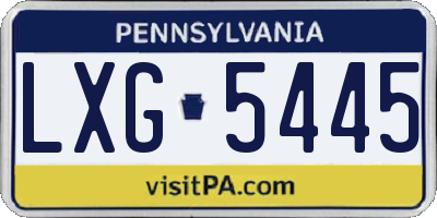 PA license plate LXG5445