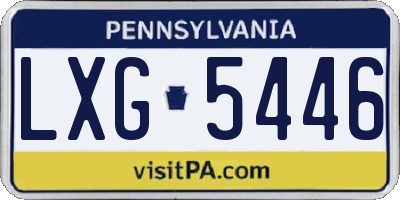 PA license plate LXG5446