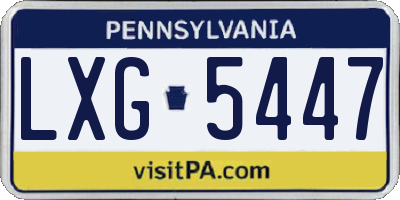 PA license plate LXG5447