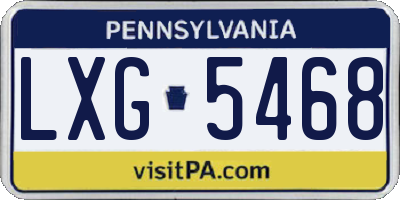 PA license plate LXG5468