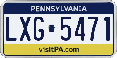 PA license plate LXG5471