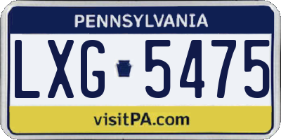 PA license plate LXG5475