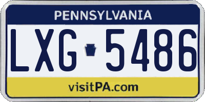 PA license plate LXG5486