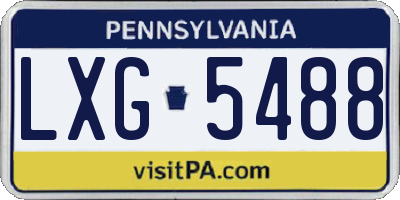 PA license plate LXG5488