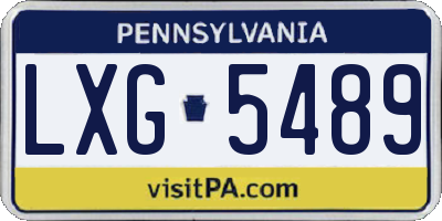 PA license plate LXG5489