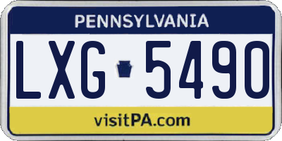 PA license plate LXG5490