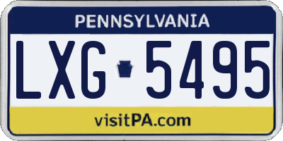 PA license plate LXG5495
