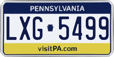 PA license plate LXG5499