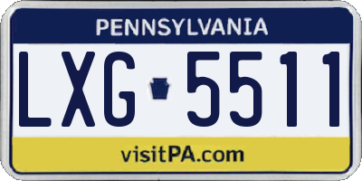 PA license plate LXG5511