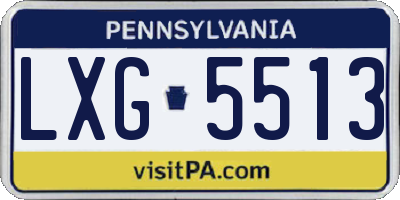 PA license plate LXG5513