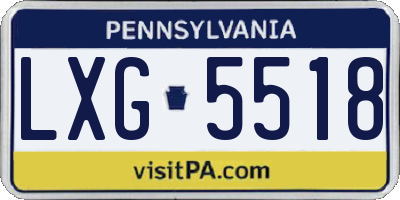 PA license plate LXG5518