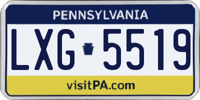 PA license plate LXG5519