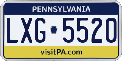 PA license plate LXG5520