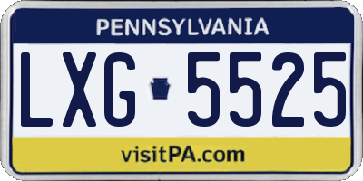 PA license plate LXG5525