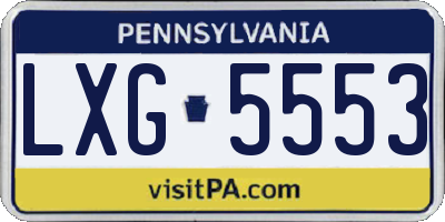 PA license plate LXG5553