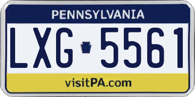 PA license plate LXG5561