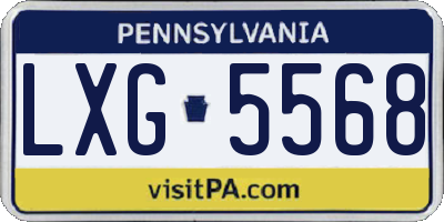PA license plate LXG5568