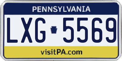PA license plate LXG5569